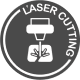 Gray "laser cutting" icon