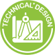 Green "technical design" icon