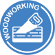 Blue "woodworking" icon