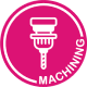Pink "machining" icon