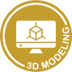 Yellow "3d modeling" icon