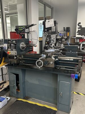 A photo of the Enco 110-2079 lathe in the Student Machine Shop.