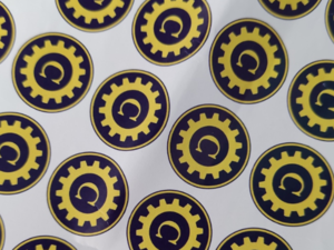 A sheet of Carleton College themed stickers