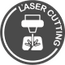 Gray "laser cutting" icon