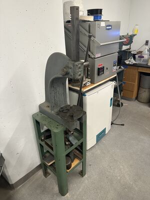 A photo of the arbor press in the Instrument Shop.