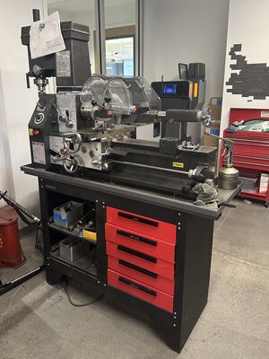 A photo of the Smithy Granite 1324 lathe in the Student Machine Shop.