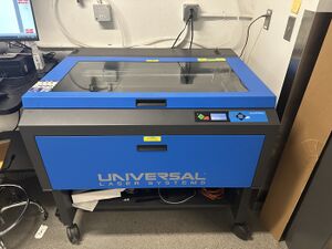 A photo of the Universal PLS6.75 laser cutter in the Student Machine Shop.