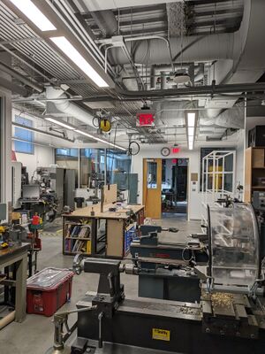 A view of the inside of the Machine Shop