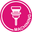 Pink "machining" icon