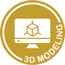 Yellow "3d modeling" icon